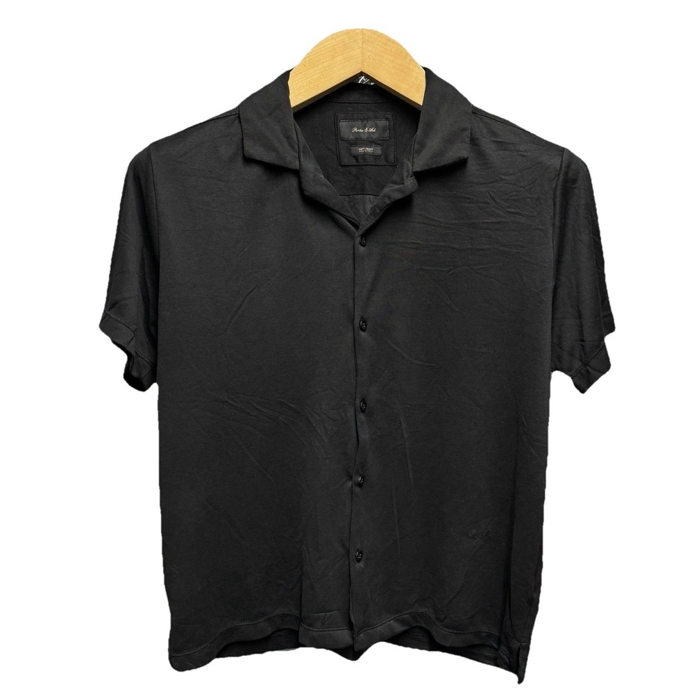 Size Medium - Porter & Ash Soft Touch Black Button Down Short Sleeve Shirt